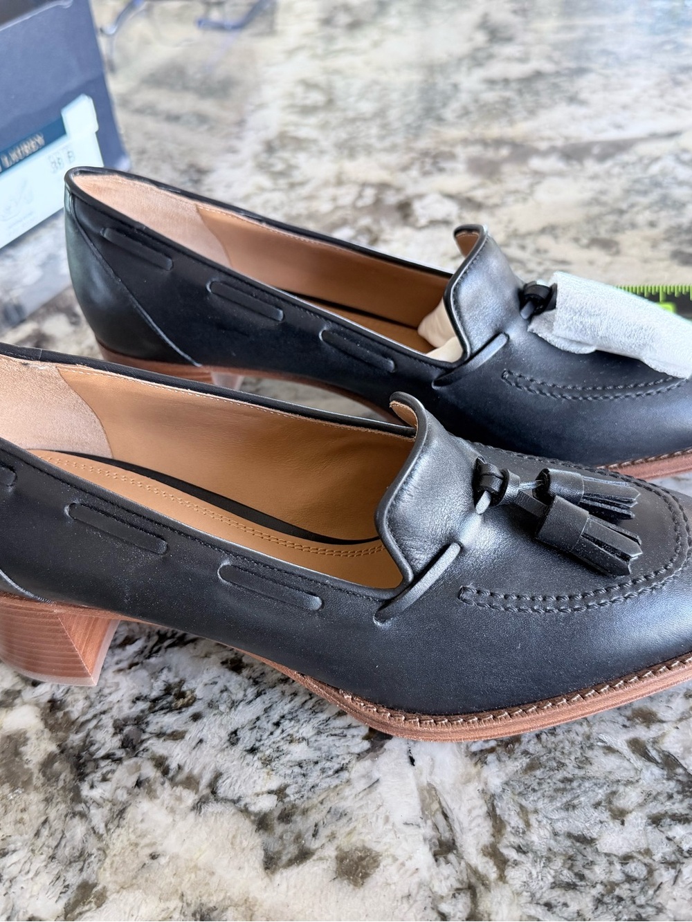 Ralph Lauren Black Leather Tassel Loafers